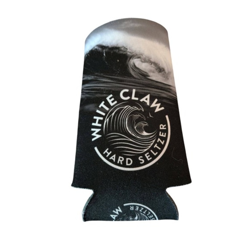 White Claw Hard Seltzer Slim Can Koozie Live Your Wave Black‎ White Neoprene